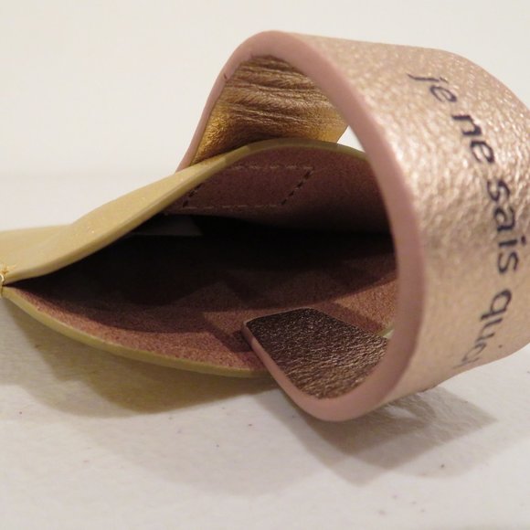 Women Gold Leather Pouch Bag Anthropologie Small Metallic Coin Purse Mini Size - Picture 6 of 12